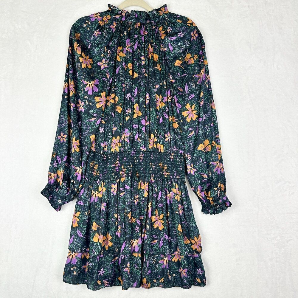 Current Air Floral Tiered Ruffle Mini Dress Size Small Smock Waist Cottage Boho - Picture 3 of 8